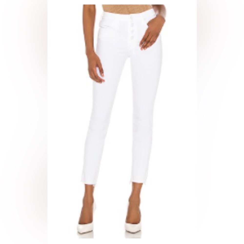 MOTHER The Pixie Ankle Fray High-Rise White Festival SZ 25.